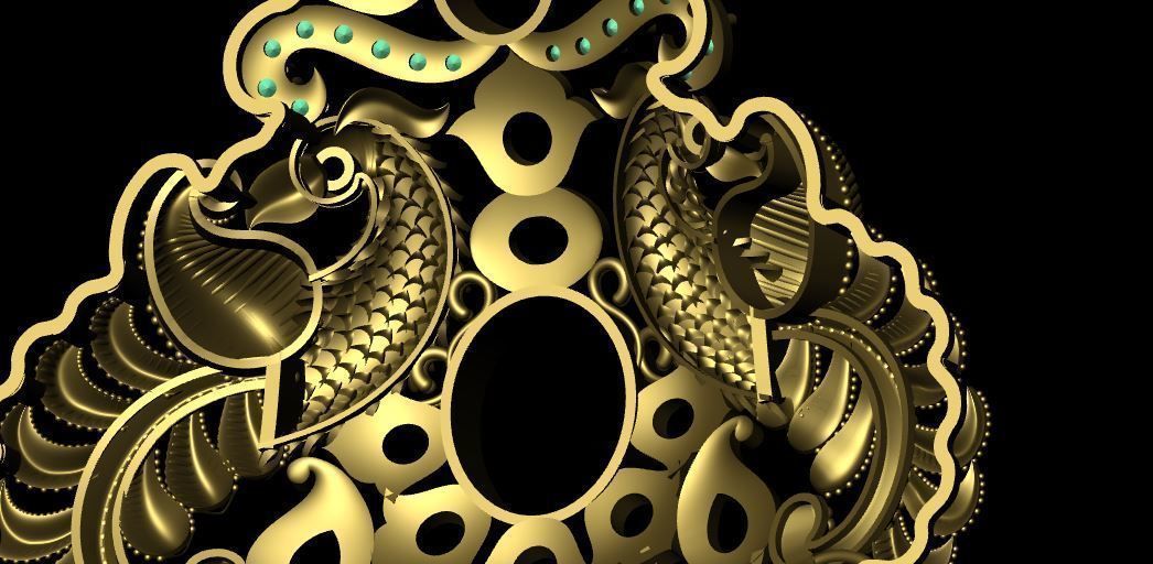 nakshi polki pendent 3D print model_6