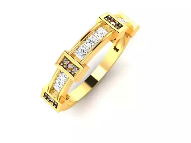 Women bride band ring 3dm render detail