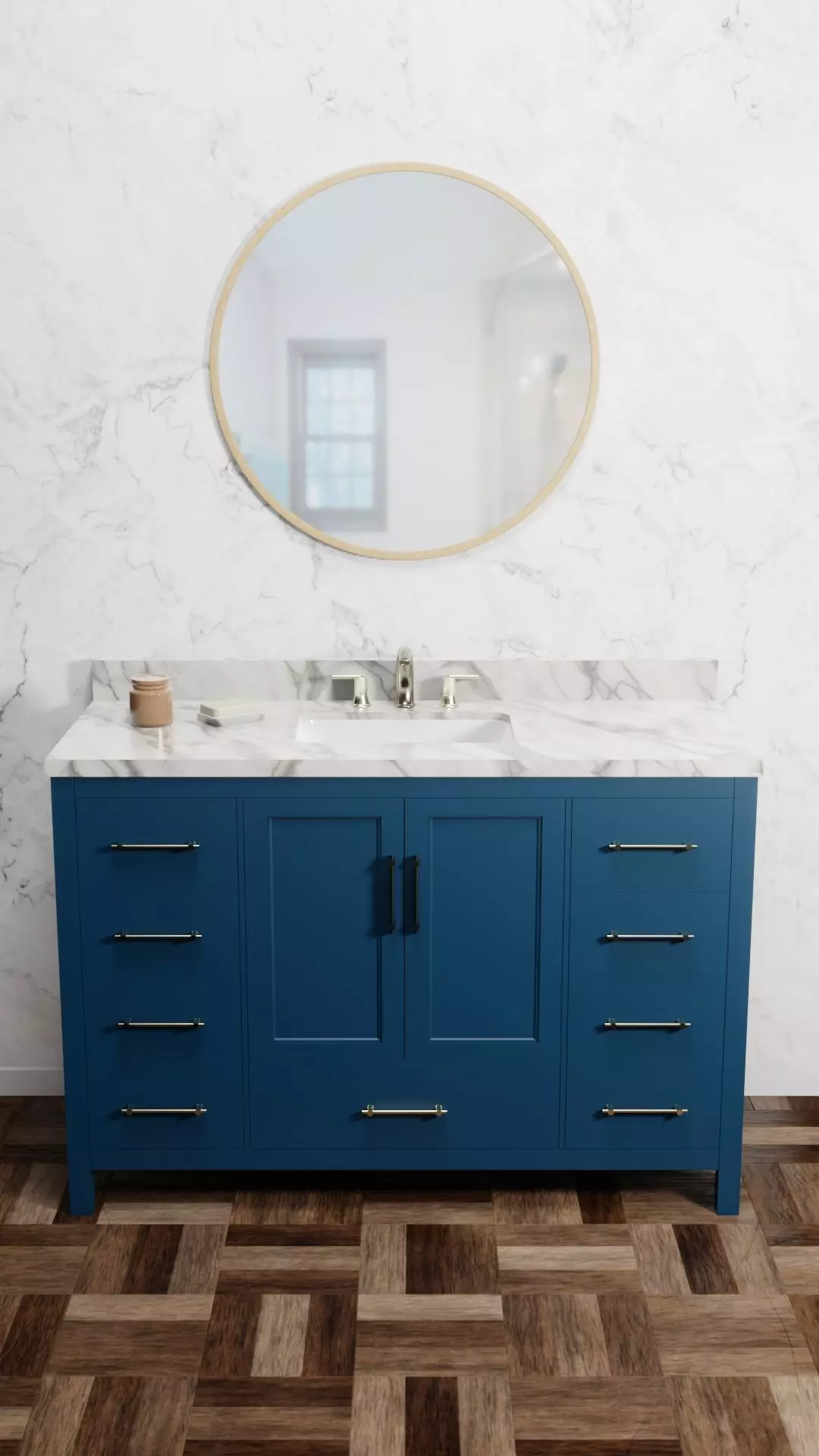 Kendall Blue Bathroom Vanity 48 Inch 3D model