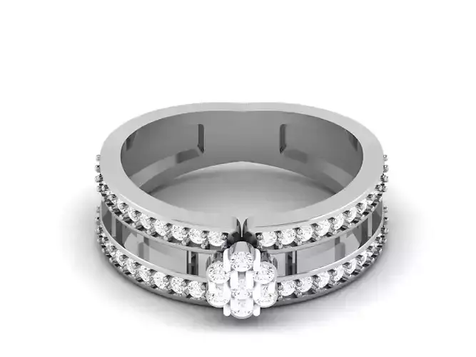 Women bride band ring 3dm render detail 3D print model