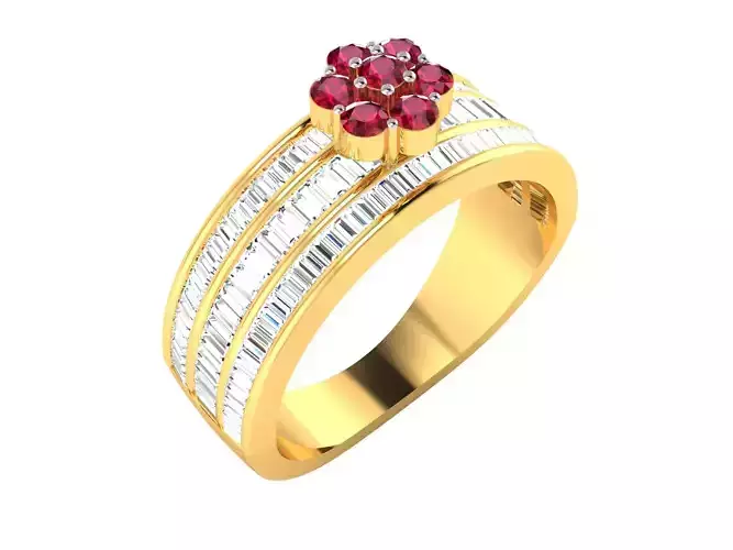 Women bride band ring 3dm render detail 3D print model