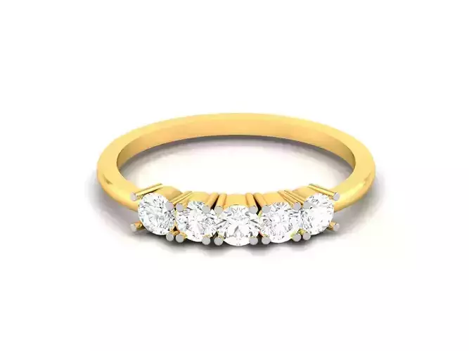 Women solitaire bride band ring 3dm render detail