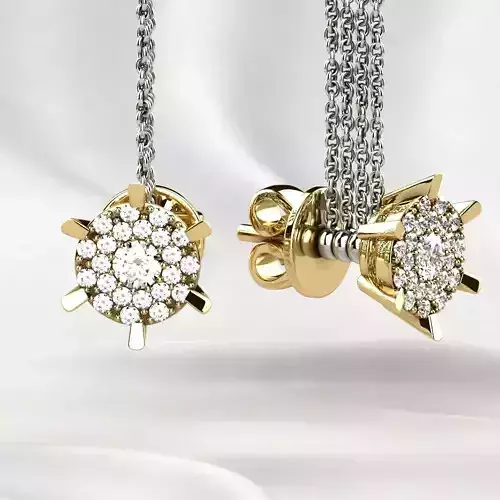 Fashion Stud Golden Earrings