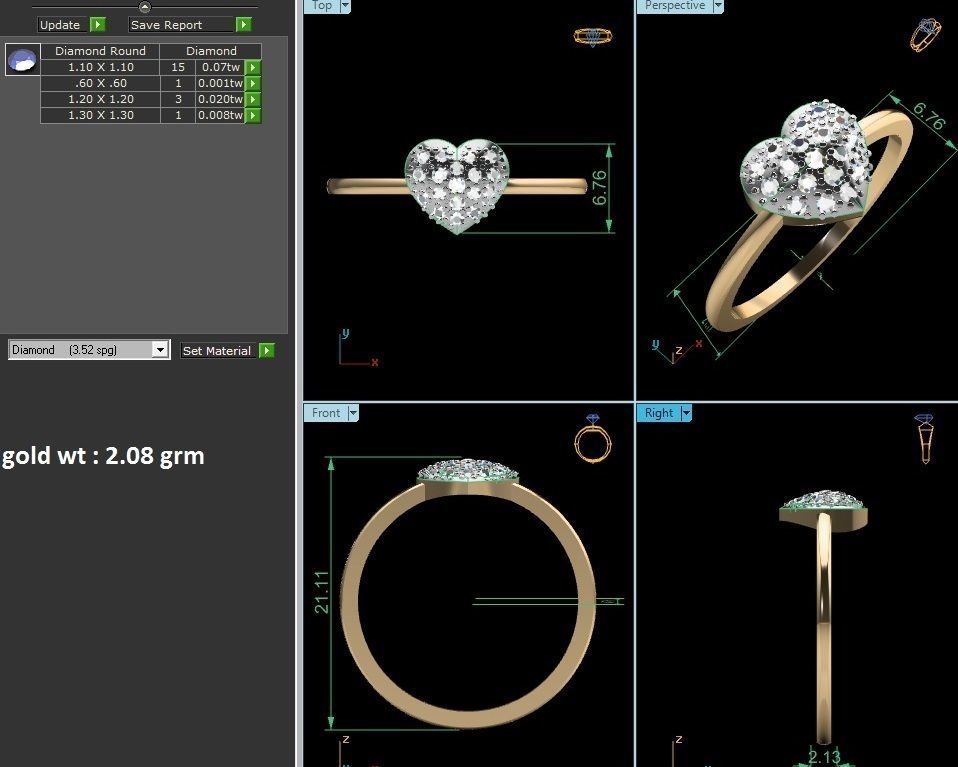 Women bride band ring 3dm render detail 3D print model_6