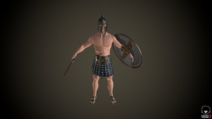 Character greek warrior Low-poly 3D model