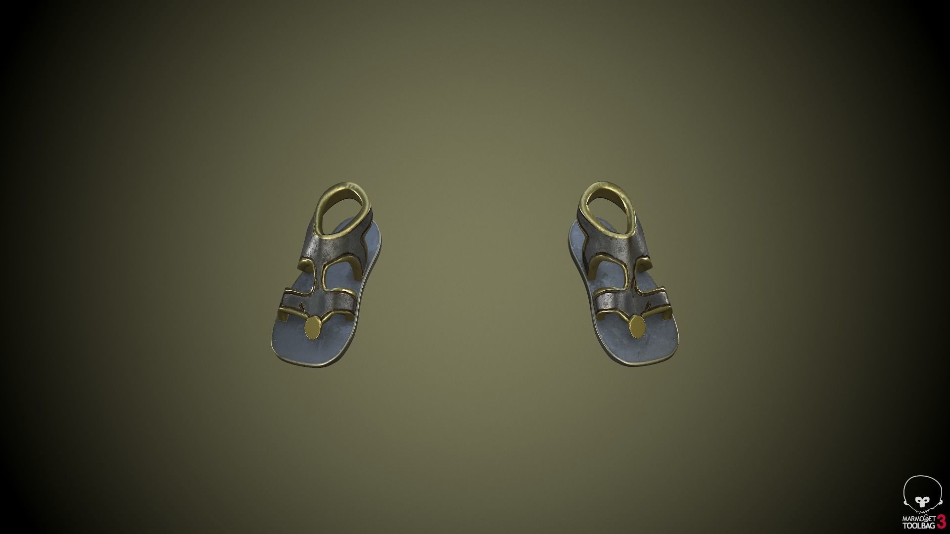 Character greek warrior Low-poly 3D model_7