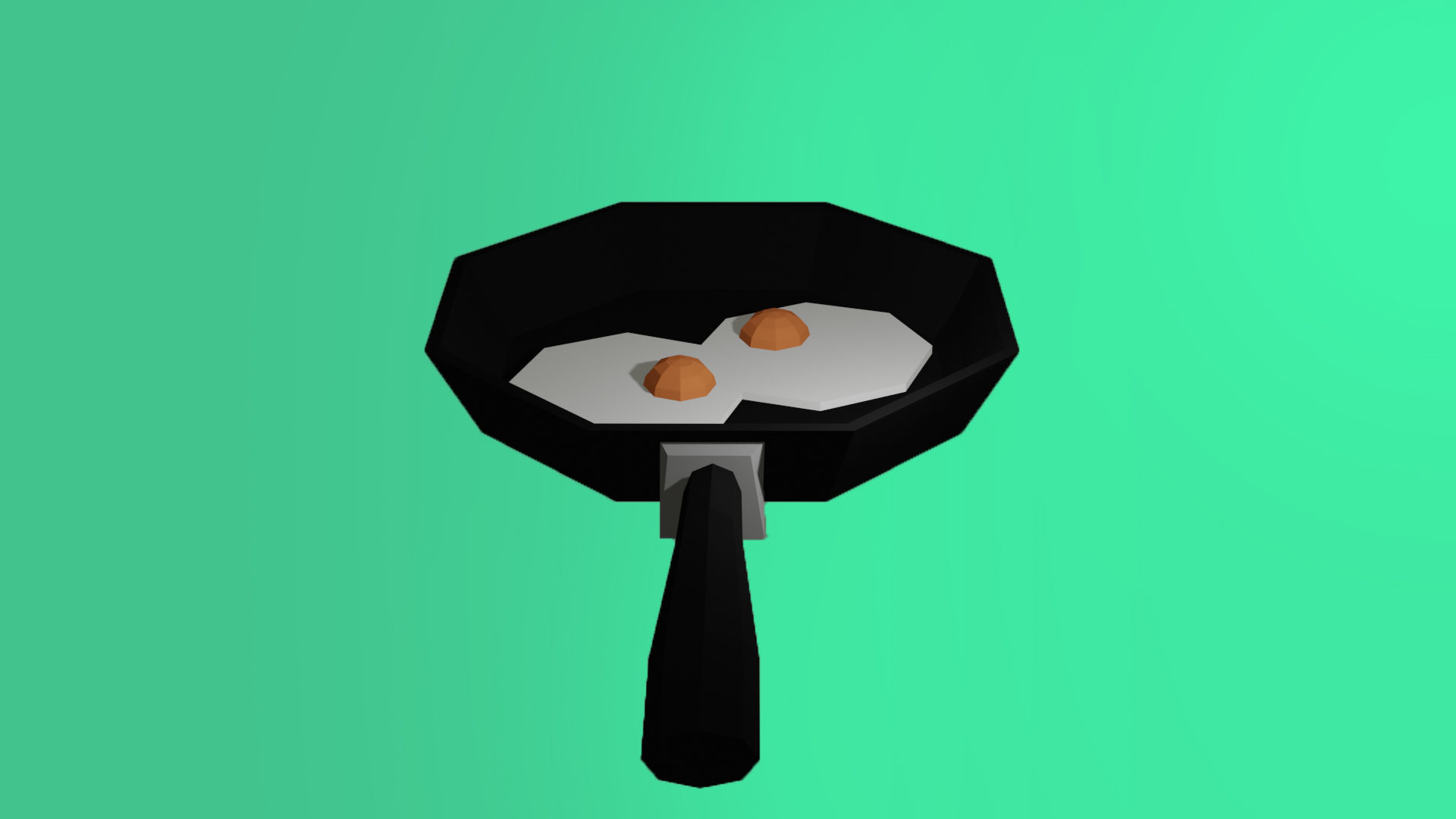 Low-poly Eggs on Pancake Low-poly 3D model_6