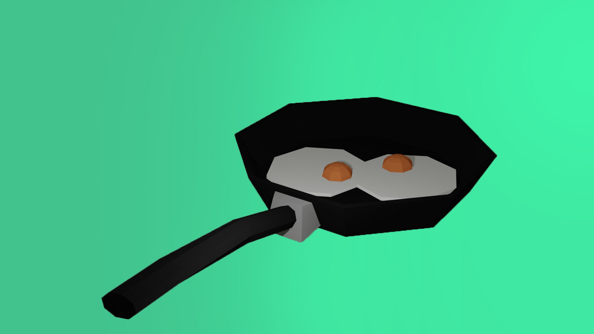 Low-poly Eggs on Pancake Low-poly 3D model_5