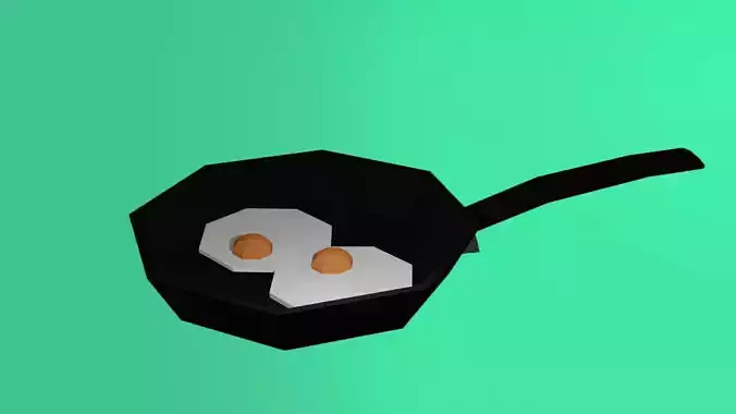 Low-poly Eggs on Pancake