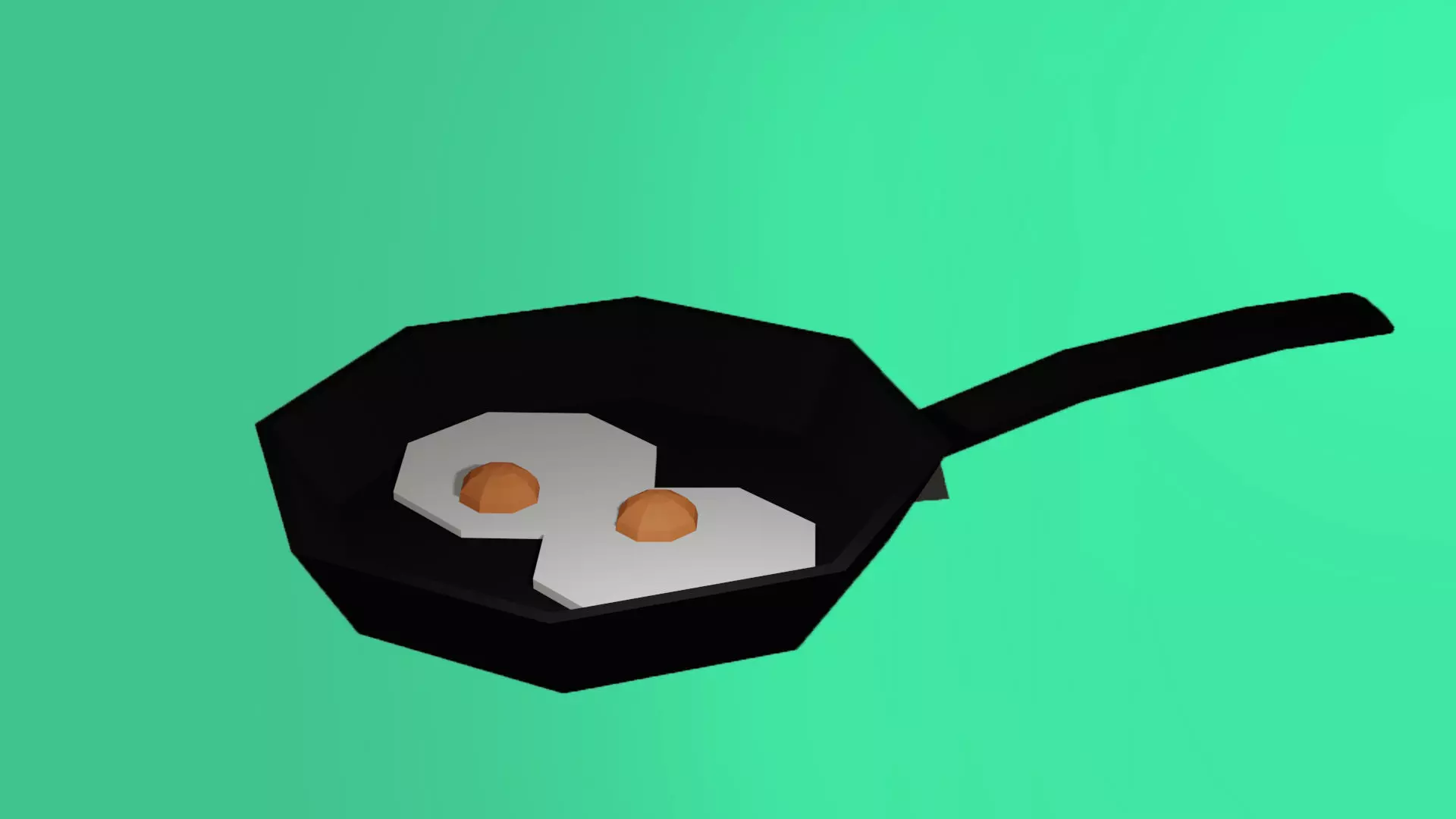 Low-poly Eggs on Pancake Low-poly 3D model_0