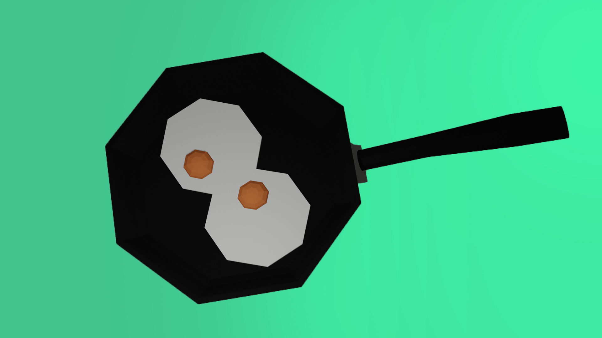 Low-poly Eggs on Pancake Low-poly 3D model_8