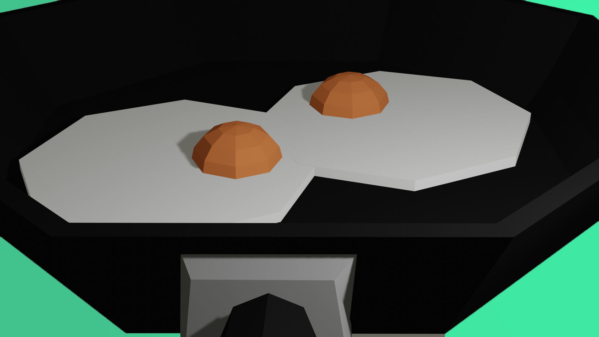 Low-poly Eggs on Pancake Low-poly 3D model_7
