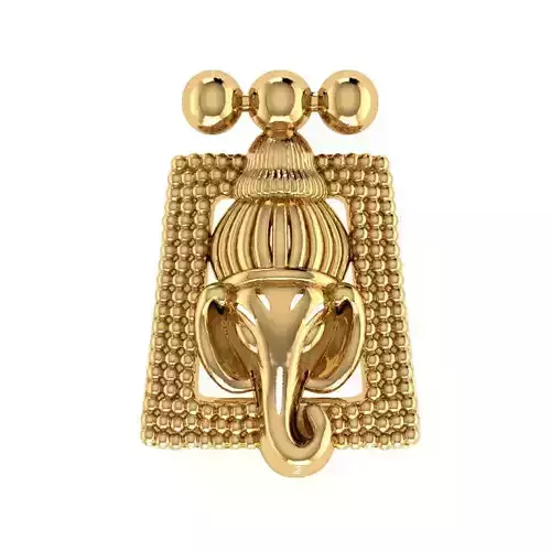 Ganesh 3d print model gold plated pendant