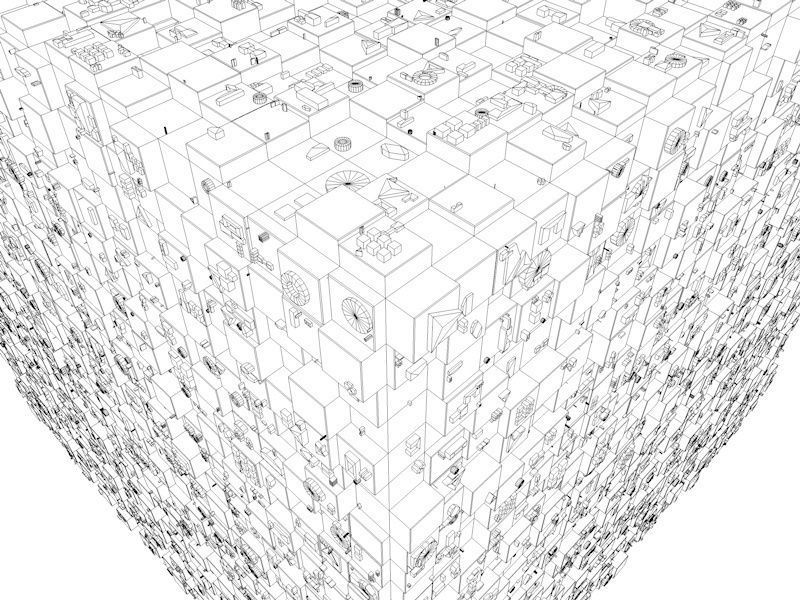 Sci-Fi Shapes - The Cube 3D model_6