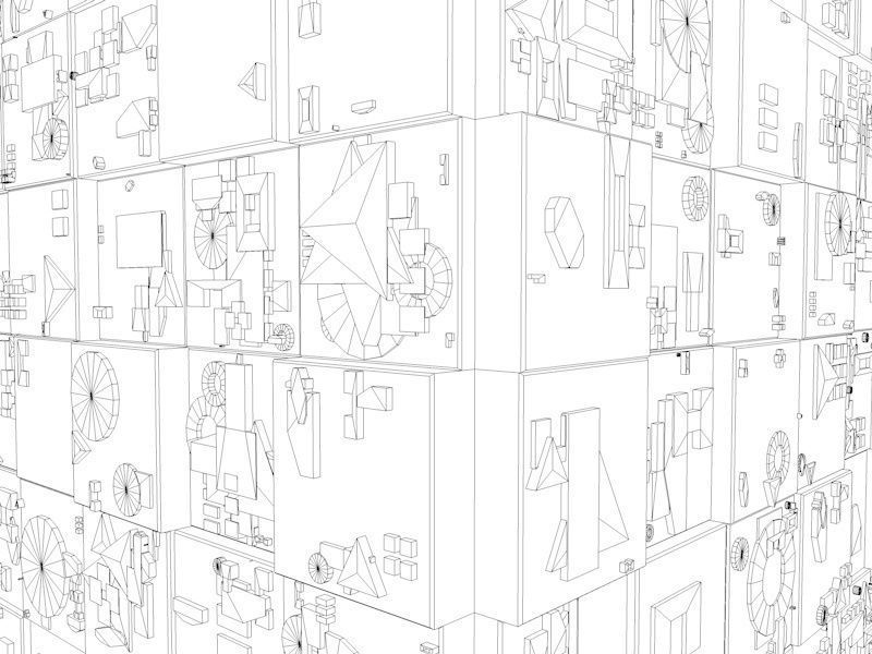 Sci-Fi Shapes - The Cube v2 3D model_9