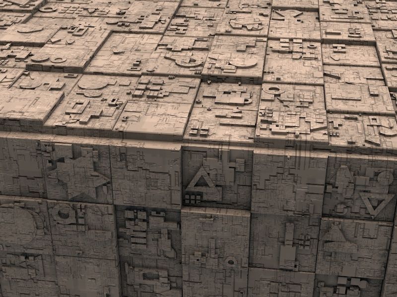 Sci-Fi Shapes - The Cube v2 3D model_2
