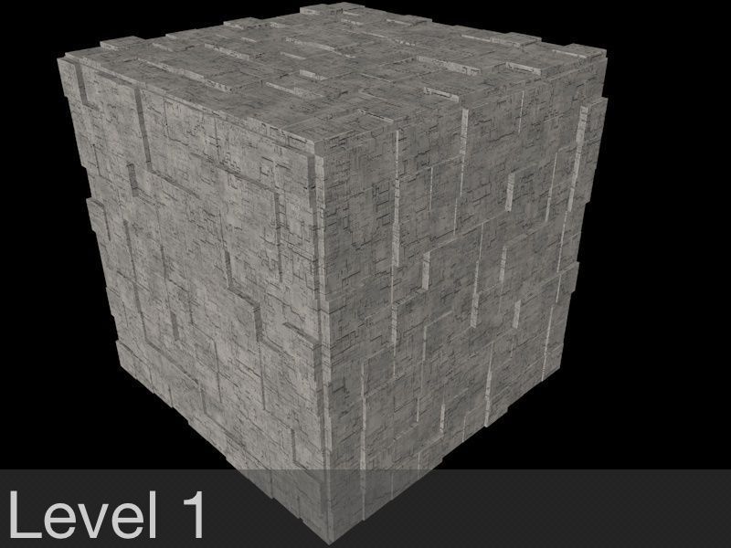 Sci-Fi Shapes - The Cube v2 3D model_7