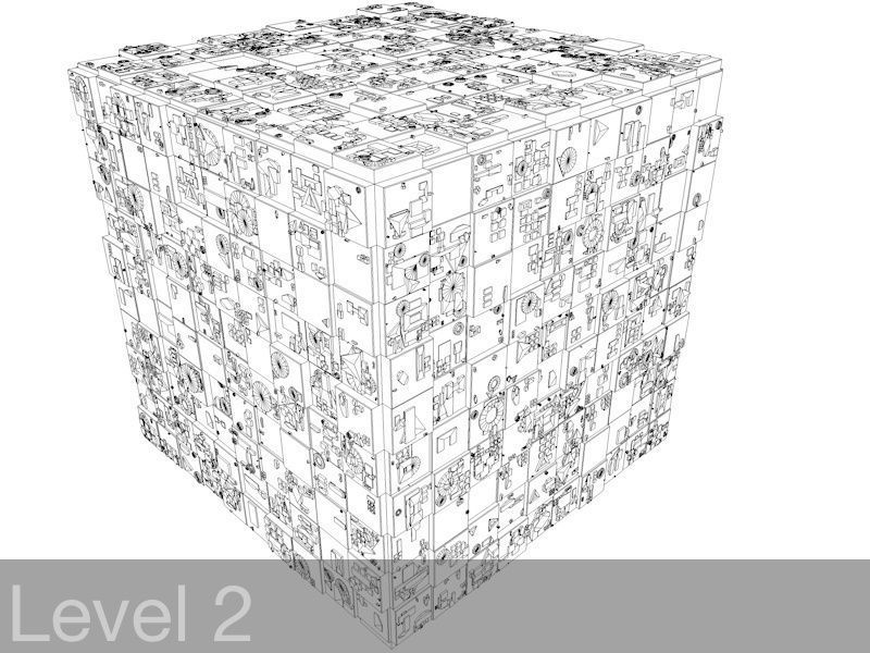 Sci-Fi Shapes - The Cube v2 3D model_5