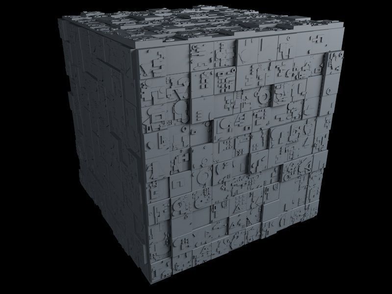 Sci-Fi Shapes - The Cube v2 3D model_12