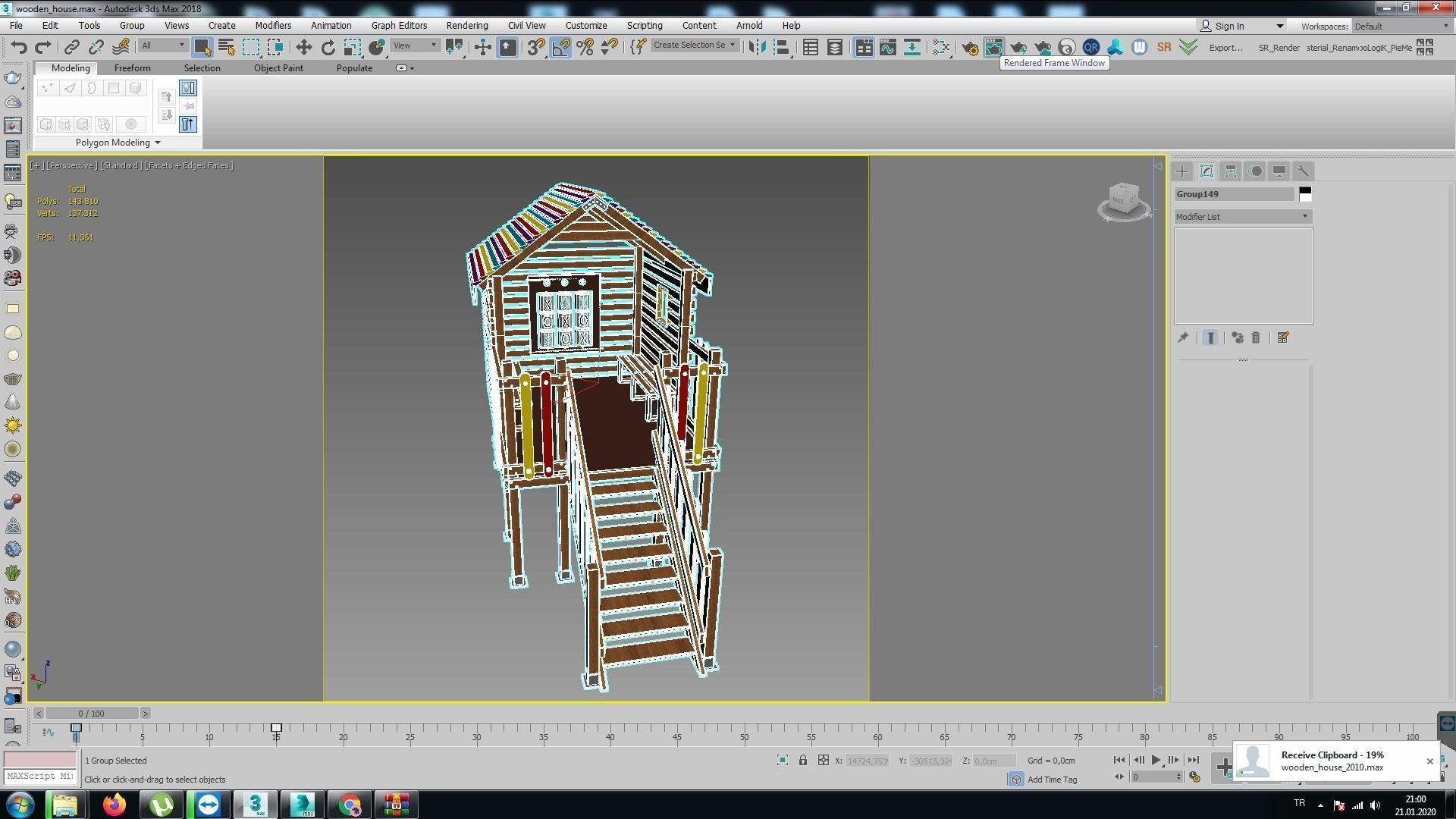 Wooden Colorful PlayHouse Playground Play House Low-poly 3D model_33