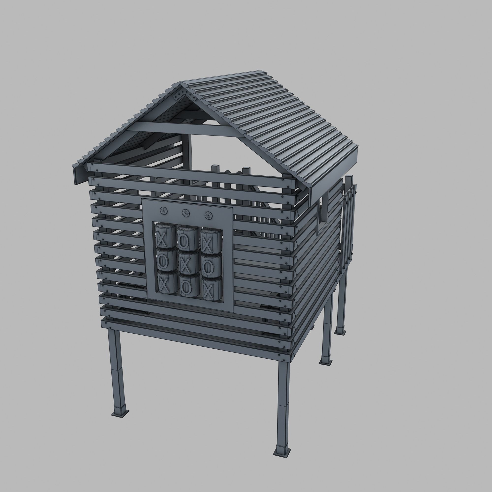 Wooden Colorful PlayHouse Playground Play House Low-poly 3D model_24