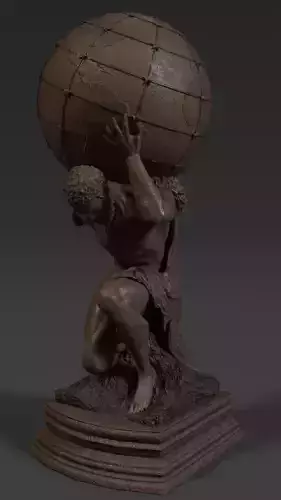 Atlas Statue Low-poly 3D model