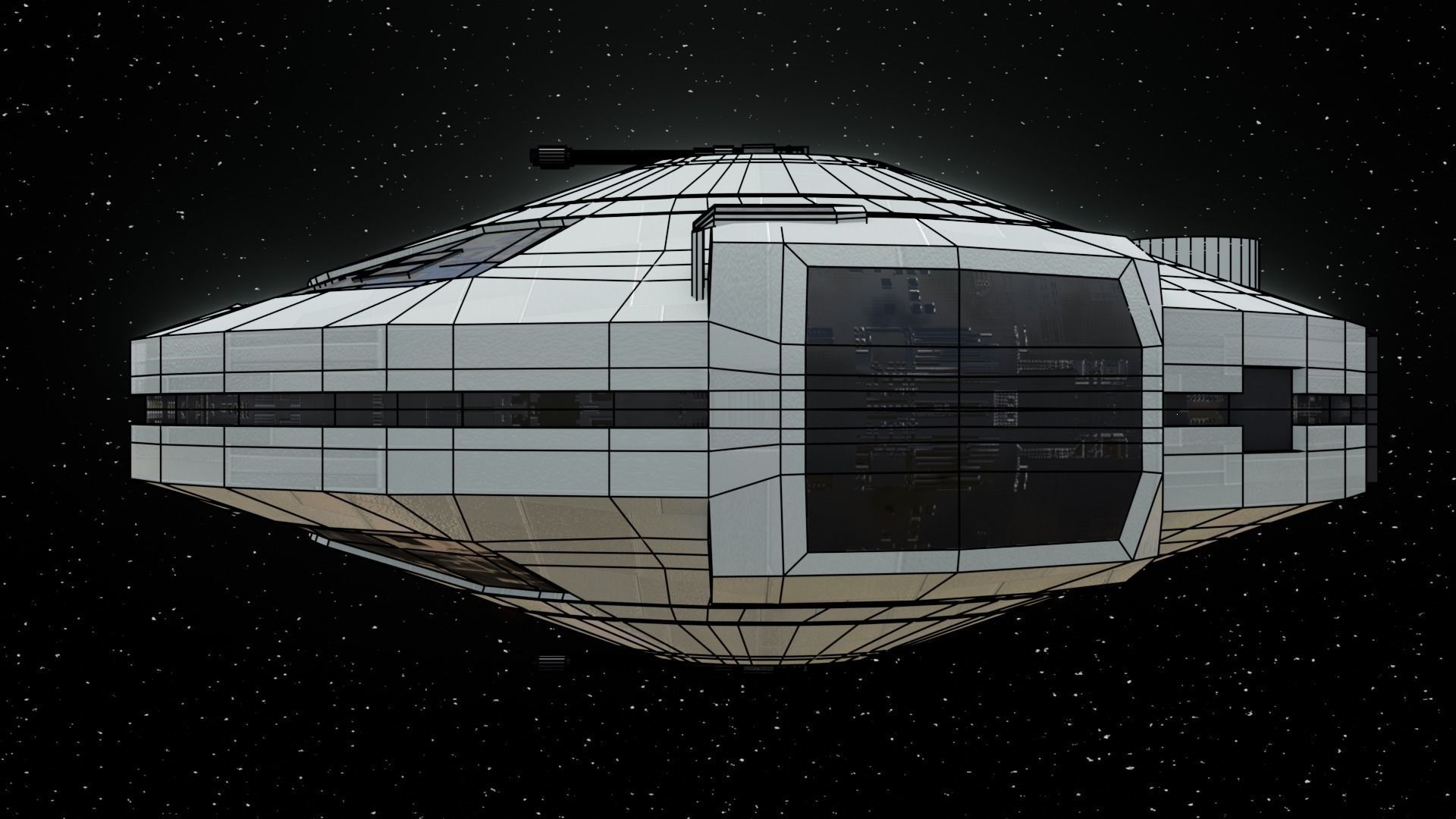 Spaceship - Imperial YT2400 Low Poly Low-poly 3D model_11