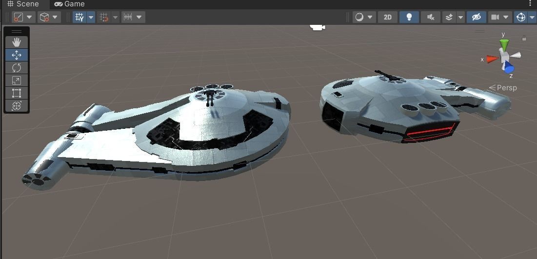 Spaceship - Imperial YT2400 Low Poly Low-poly 3D model_14