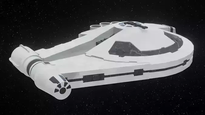 Spaceship - Imperial YT2400 Low Poly Low-poly 3D model