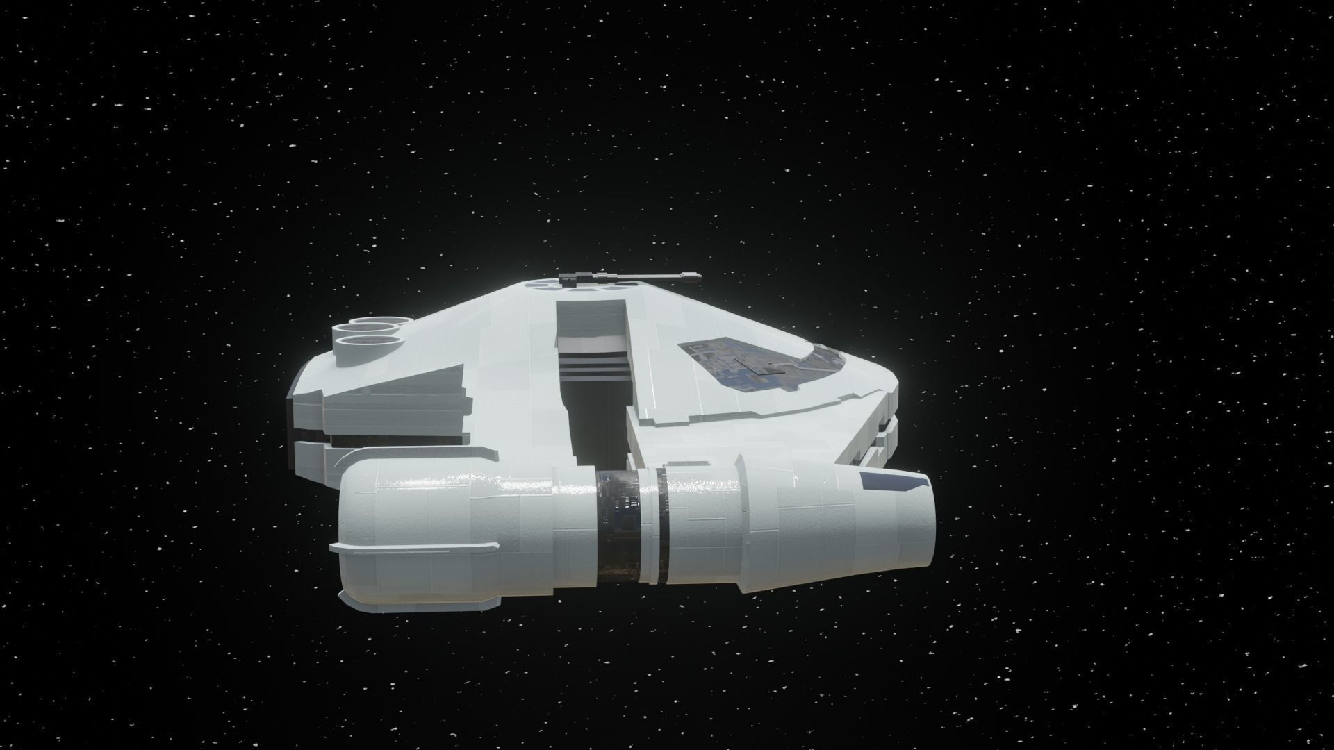 Spaceship - Imperial YT2400 Low Poly Low-poly 3D model_6