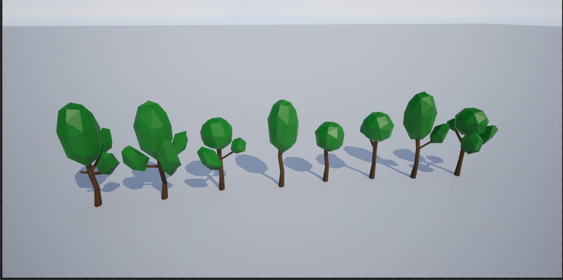 Lowpoly Trees group of Low-poly 3D model_5