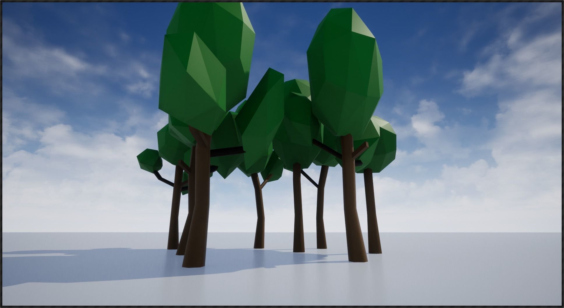Lowpoly Trees group of Low-poly 3D model_12