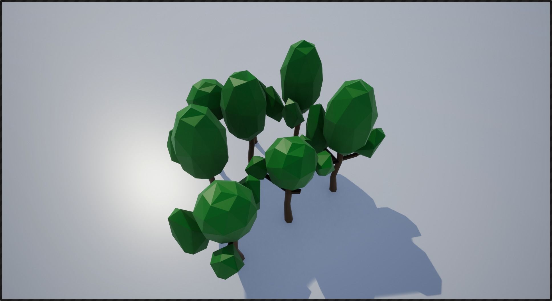 Lowpoly Trees group of Low-poly 3D model_10