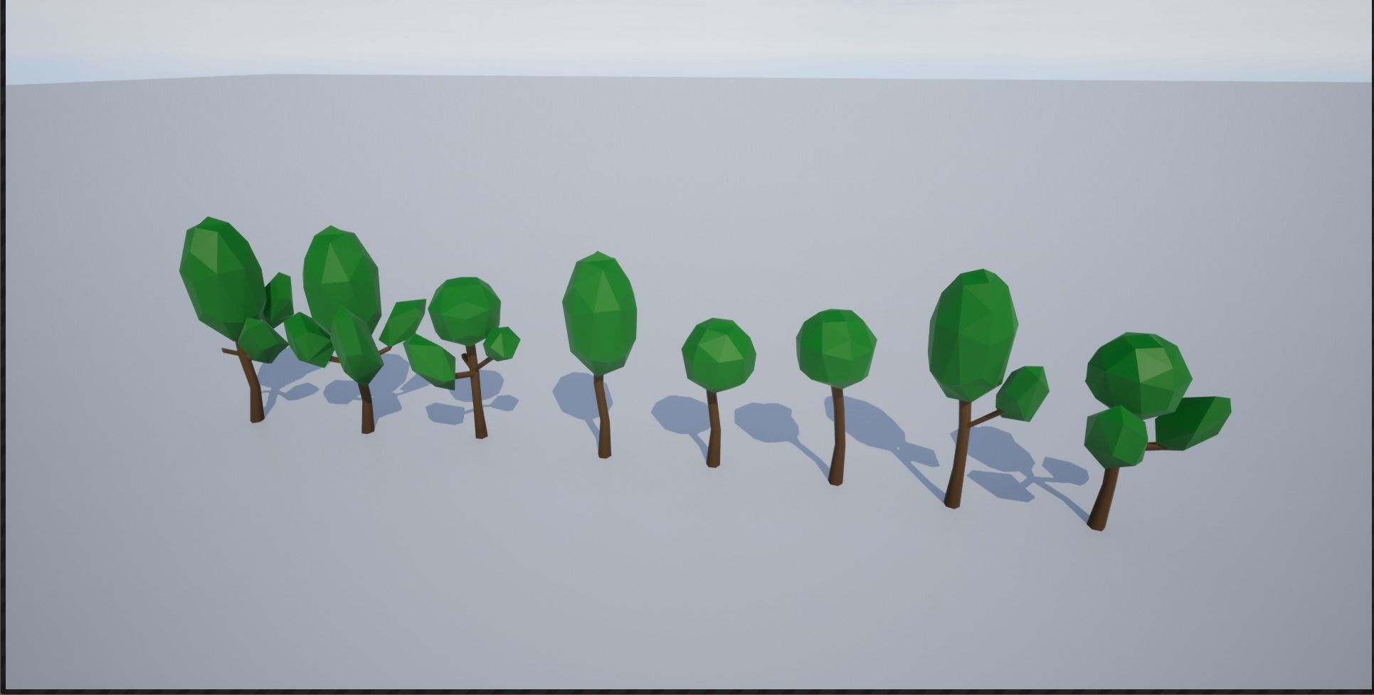 Lowpoly Trees group of Low-poly 3D model_6