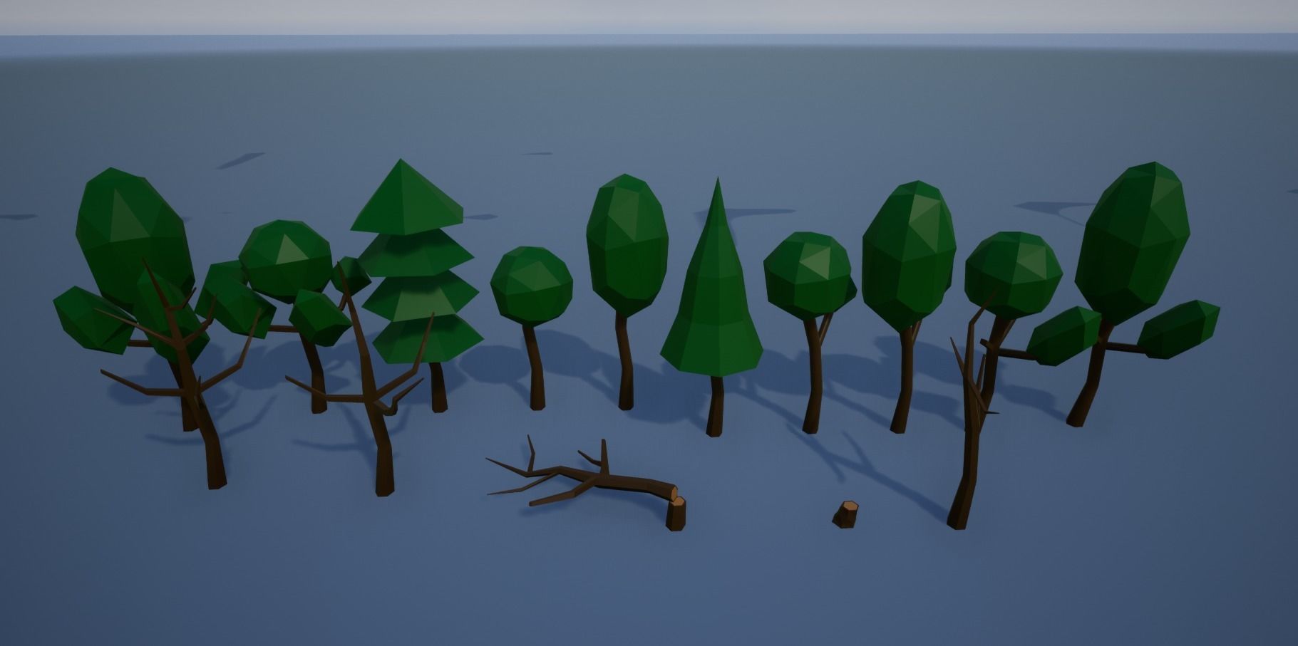 Lowpoly Trees group of Low-poly 3D model_4