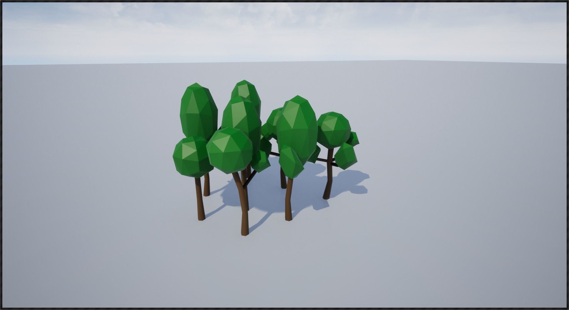 Lowpoly Trees group of Low-poly 3D model_9