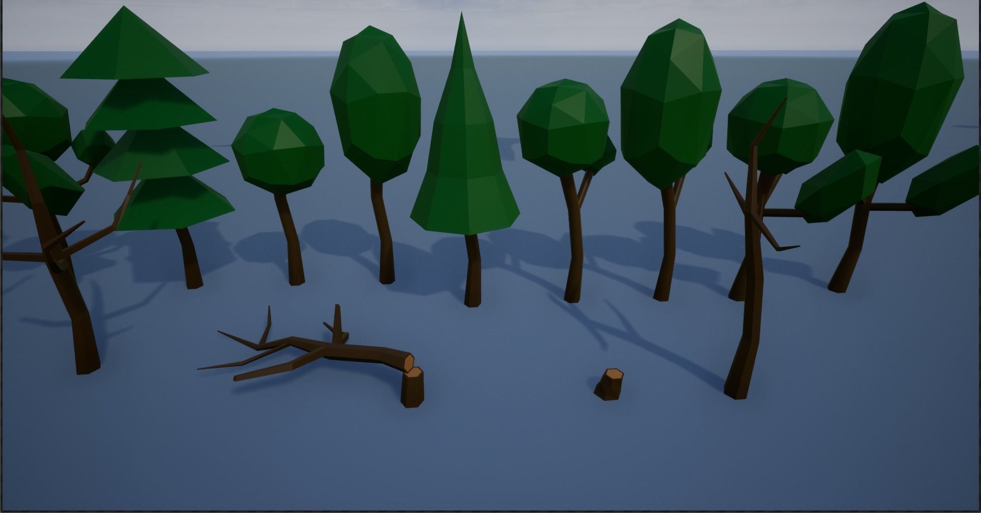 Lowpoly Trees group of Low-poly 3D model_2