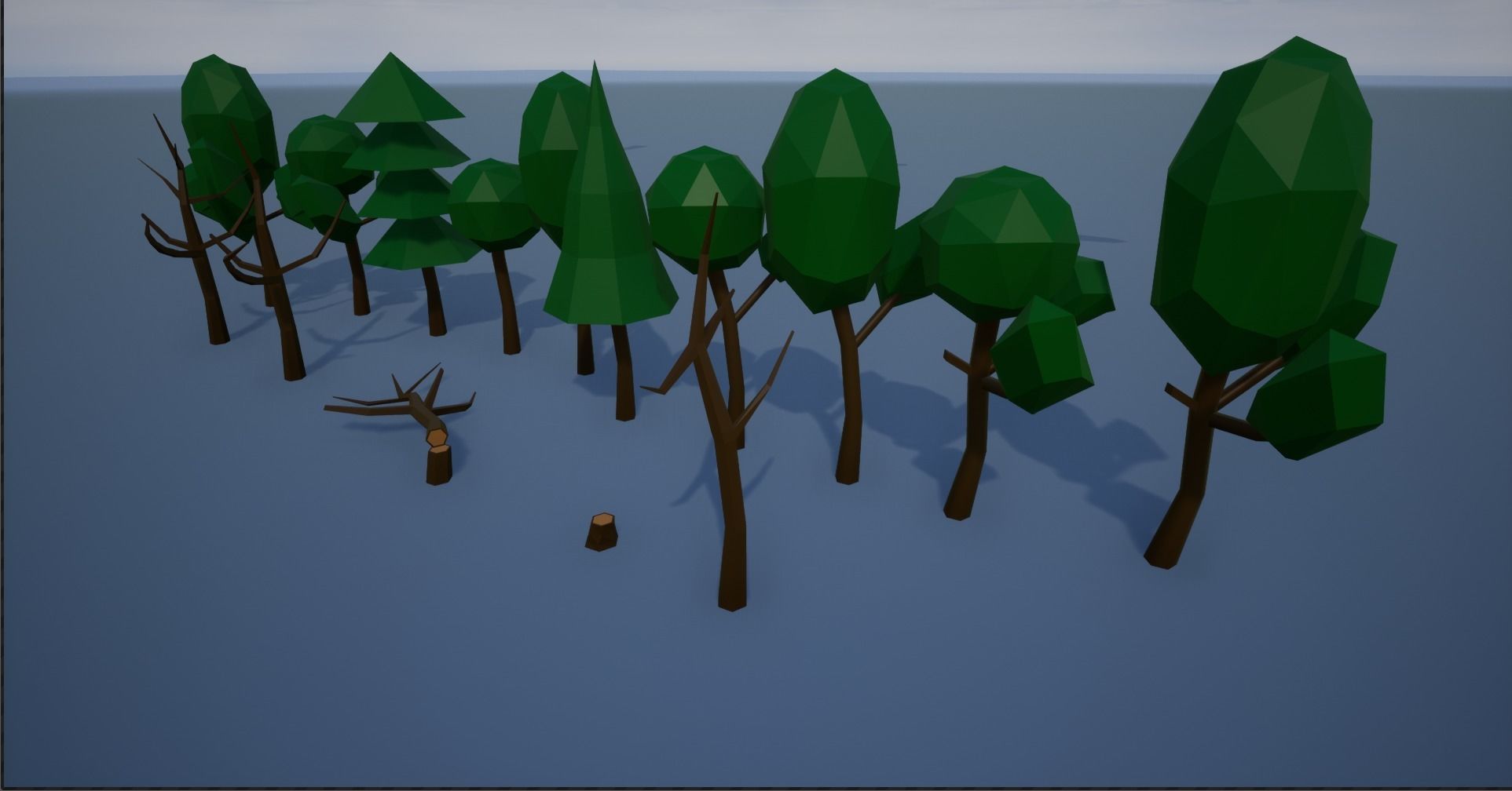 Lowpoly Trees group of Low-poly 3D model_3
