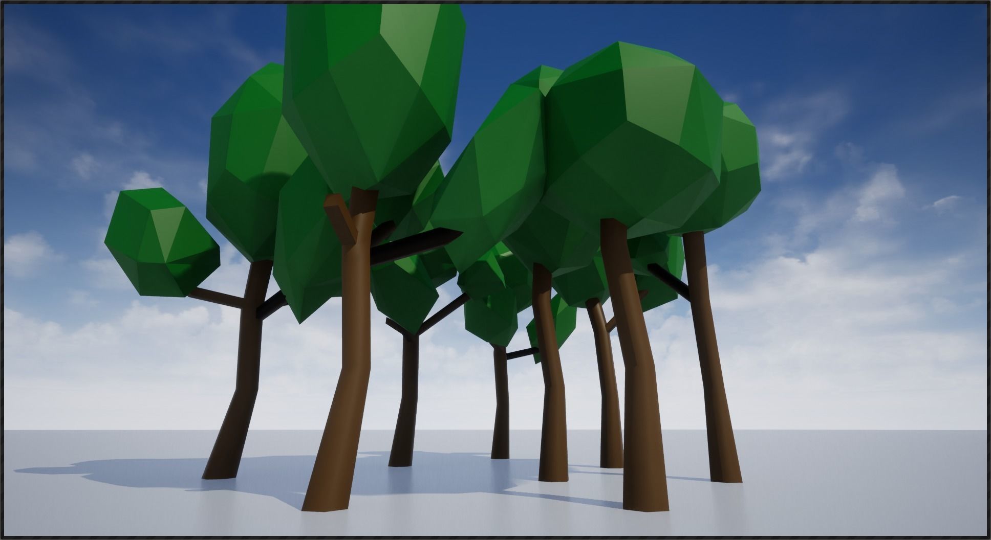 Lowpoly Trees group of Low-poly 3D model_11