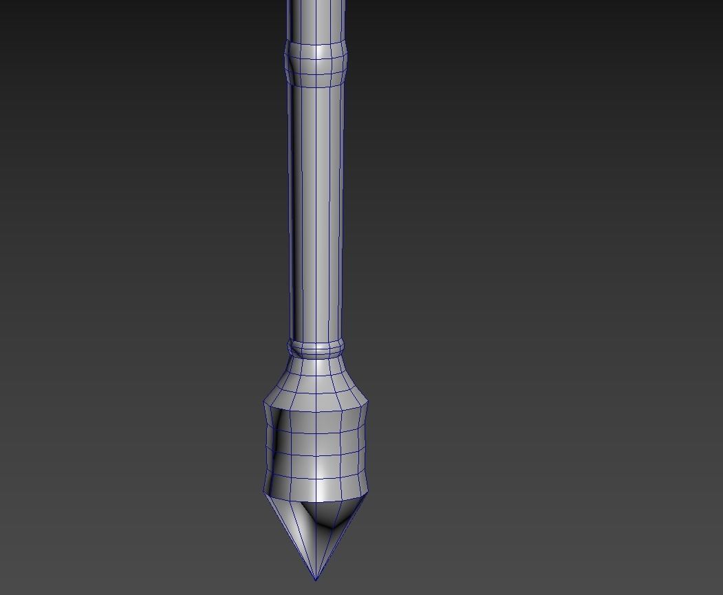 Free Elven fantasy Sword Lowpoly Free low-poly 3D model_9