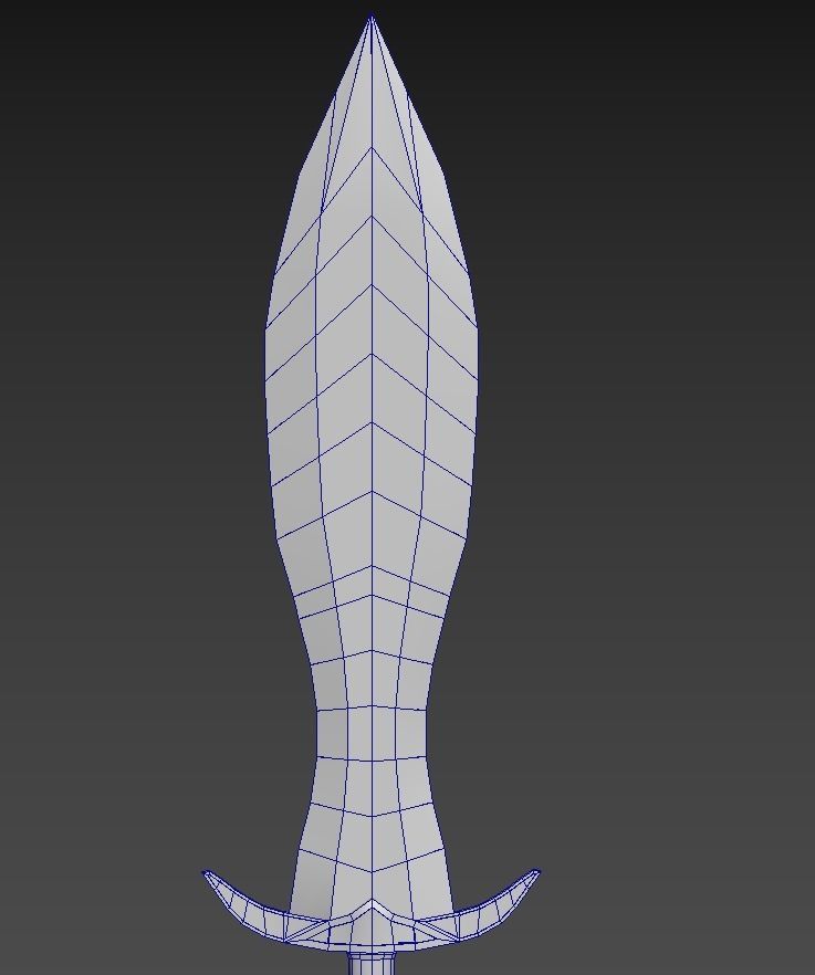 Free Elven fantasy Sword Lowpoly Free low-poly 3D model_7