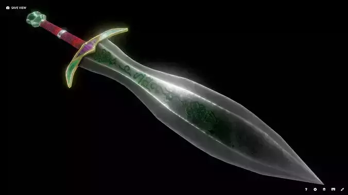  Free Elven fantasy Sword Lowpoly Free low-poly 3D model