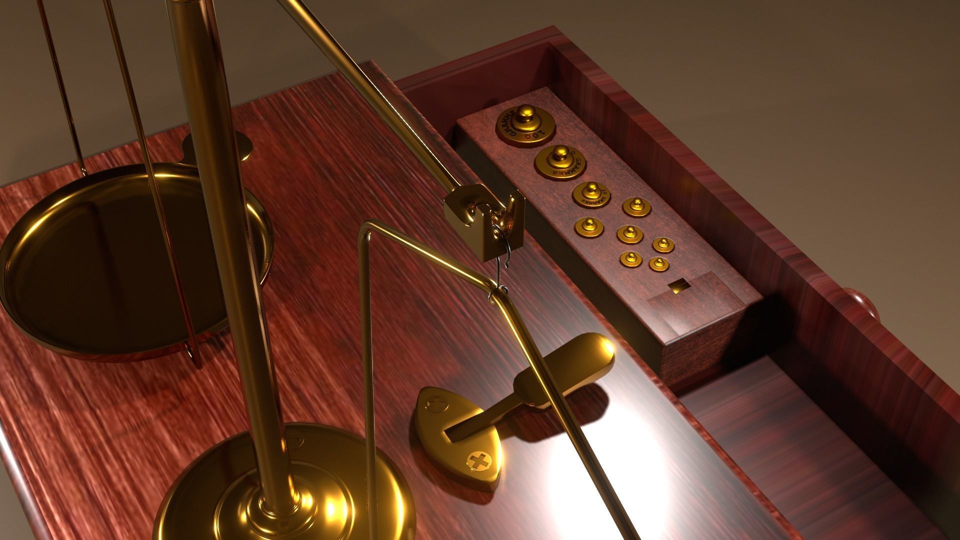 Scale balance Vintage 3D model_5