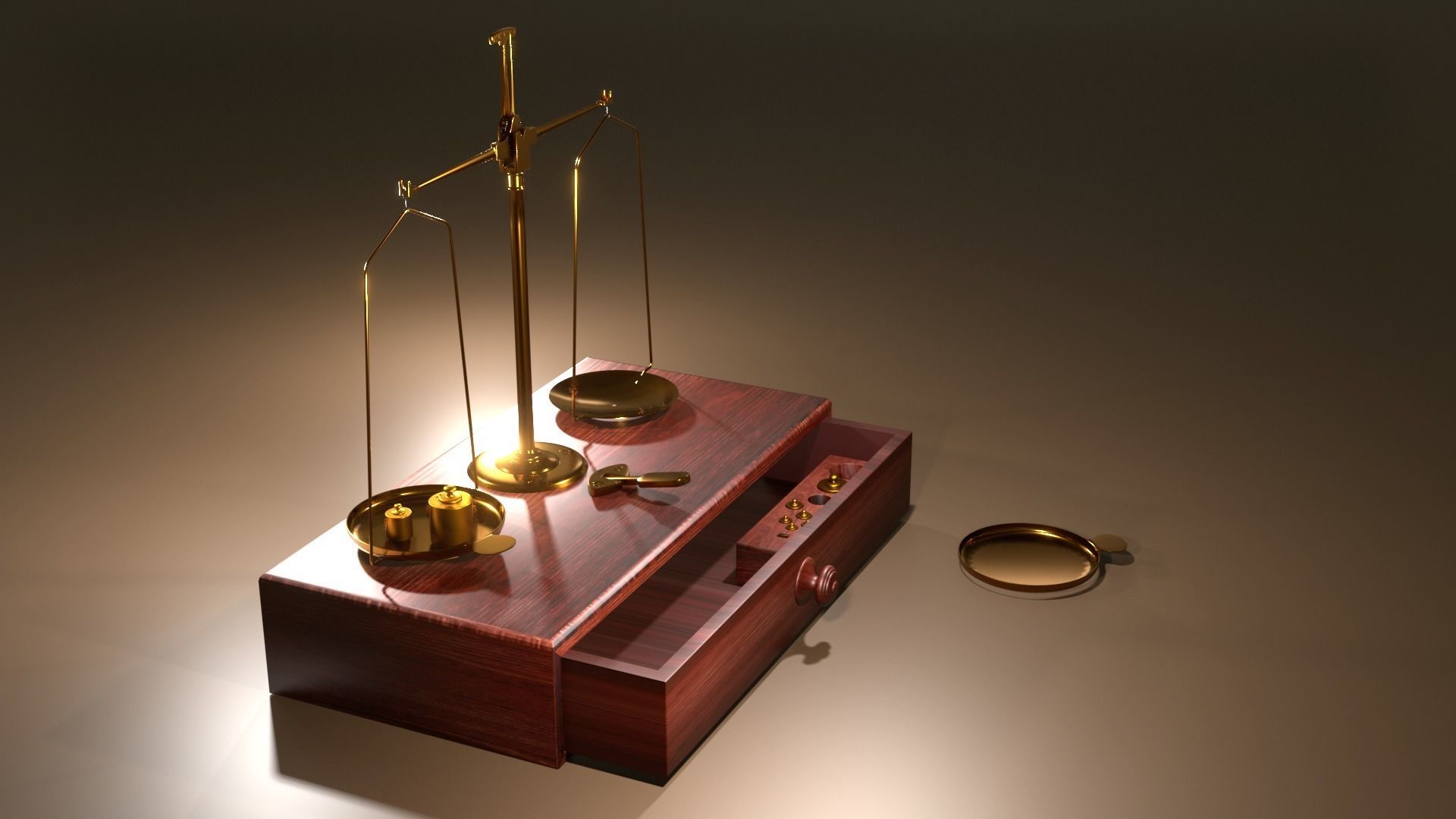 Scale balance Vintage 3D model_1