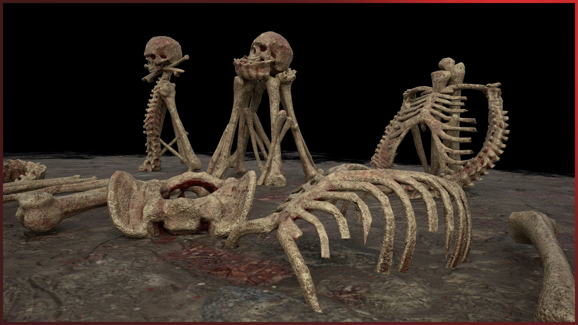 Bone prop pack - low poly 3D Models  Low-poly 3D model_3