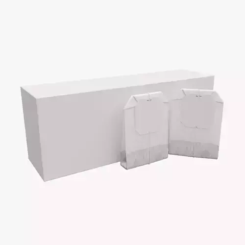 Closed tea paper box with tea bags