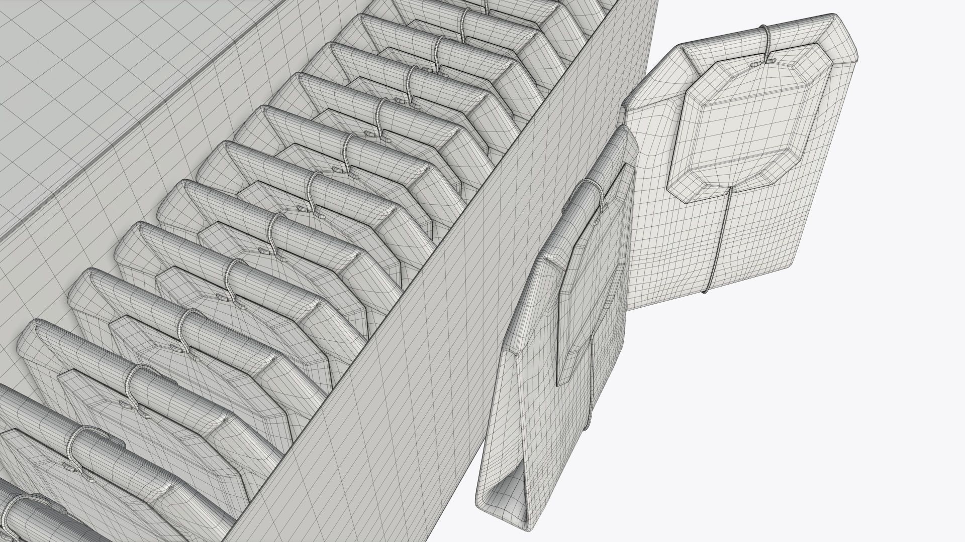 Opened paper tea box with tea bags 3D model_5