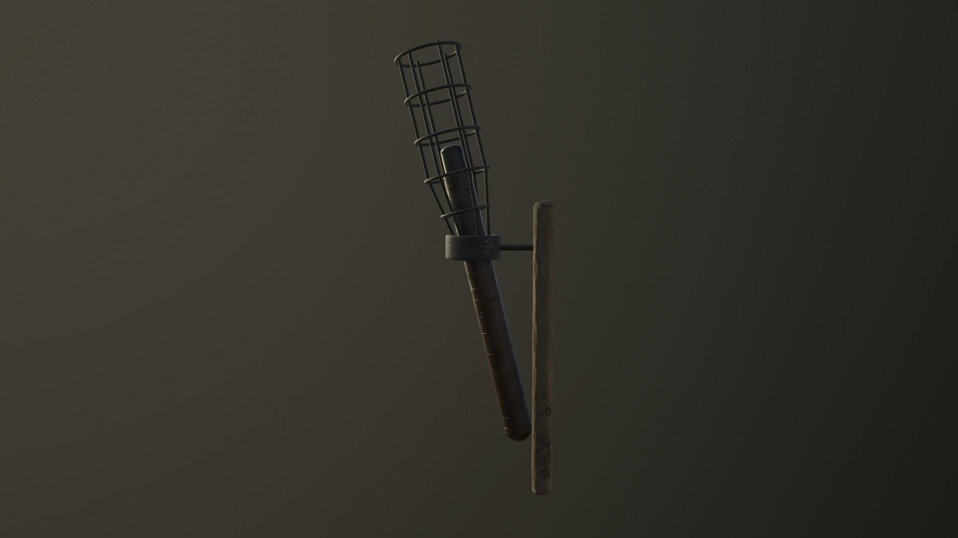 Wall Torch Low-poly 3D model_6