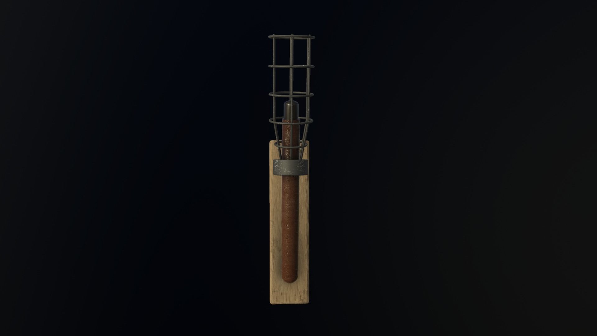 Wall Torch Low-poly 3D model_2