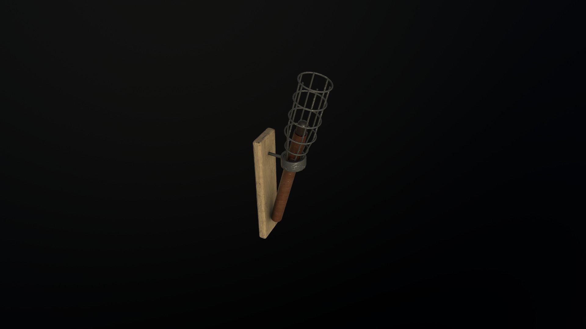Wall Torch Low-poly 3D model_8